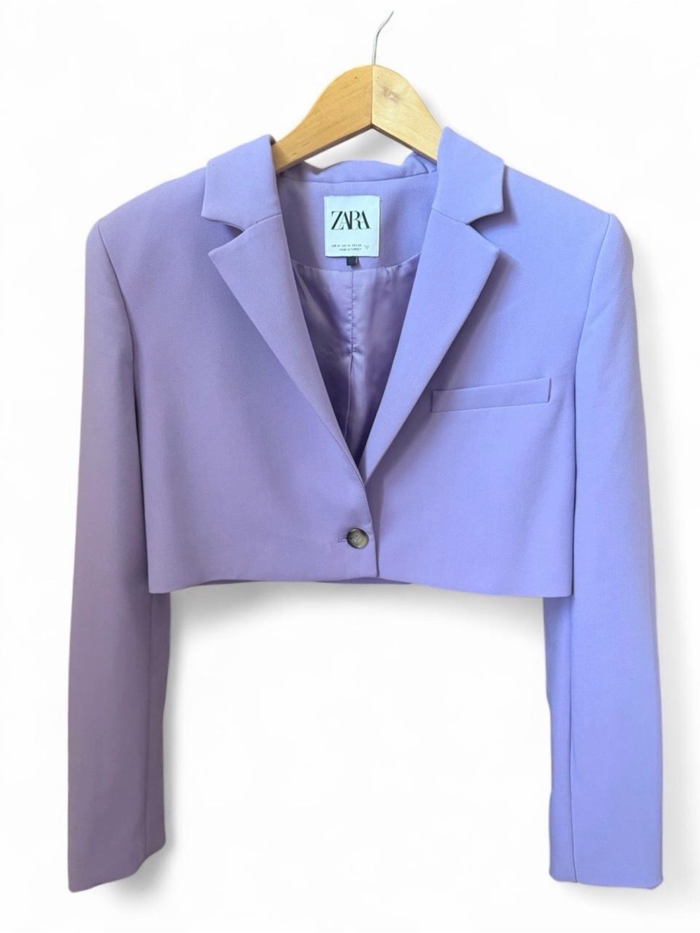 Zara Cropped Lilac Blazer Jacket